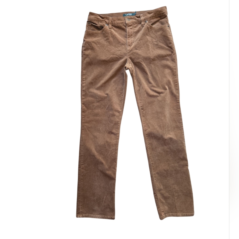 Lauren Ralph Lauren‎ Corduroy Pants Women’s Size 10 Cognac Straight Leg Classic